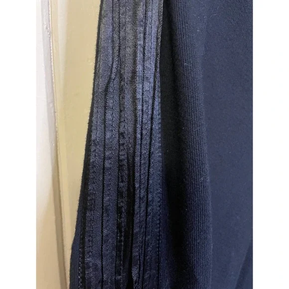 Monrow Supersoft Fleece Elastic Vintage Sweat with Silky Piping Black Medium